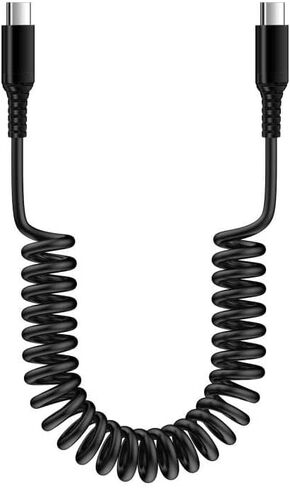 USB C إلى USB C كابل شاحن سيارة 6FT شحن سريع ملفوف سلك الطاقة قابل للسحب هاتف Android لهاتف Samsung Galaxy A15 5G S24 Ultra A55 A35 S23 FE Plus A25 A54 A14 A13 Z Fold Flip 5 Pixel 8 7 iPhone 15 in Kuwait