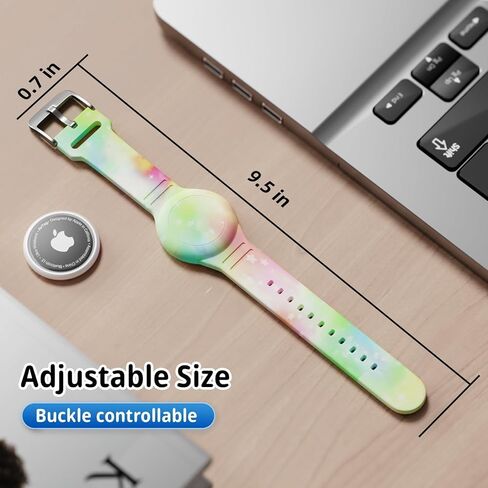 حامل AirTag، سلسلة مفاتيح Airtag، حافظة بطاقة هوائية مع تغطية كاملة من السيليكون الناعم ضد فقدان ملحقات سوار معصم Airtag المخفية in Kuwait