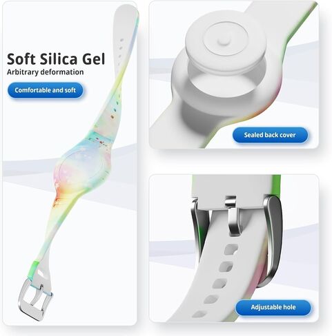 حامل AirTag، سلسلة مفاتيح Airtag، حافظة بطاقة هوائية مع تغطية كاملة من السيليكون الناعم ضد فقدان ملحقات سوار معصم Airtag المخفية in Kuwait