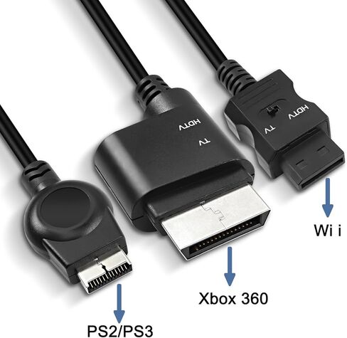 كابل XMSJSIY PS2 PS3 مكون RCA AV HDTV متوافق مع Xbox 360 / WII RCA YPbPr محول كابل محول الصوت والفيديو إلى HDTV EDTV 3 في 1-1.8 متر in Saudi Arabia