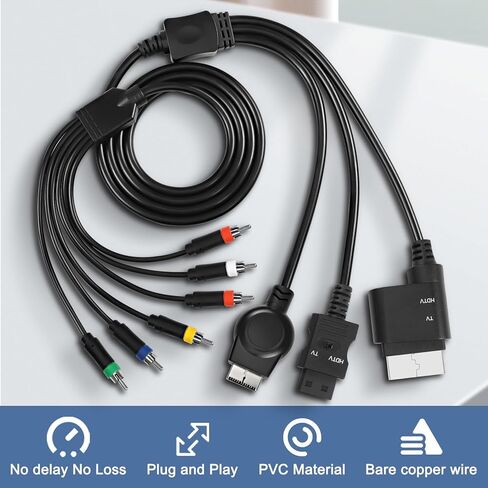 كابل XMSJSIY PS2 PS3 مكون RCA AV HDTV متوافق مع Xbox 360 / WII RCA YPbPr محول كابل محول الصوت والفيديو إلى HDTV EDTV 3 في 1-1.8 متر in Saudi Arabia
