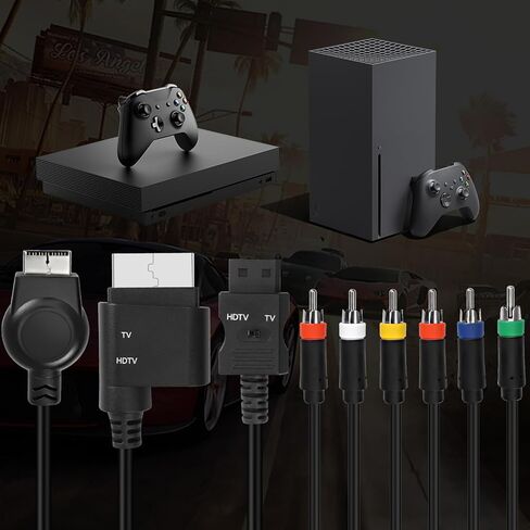 كابل XMSJSIY PS2 PS3 مكون RCA AV HDTV متوافق مع Xbox 360 / WII RCA YPbPr محول كابل محول الصوت والفيديو إلى HDTV EDTV 3 في 1-1.8 متر in Saudi Arabia