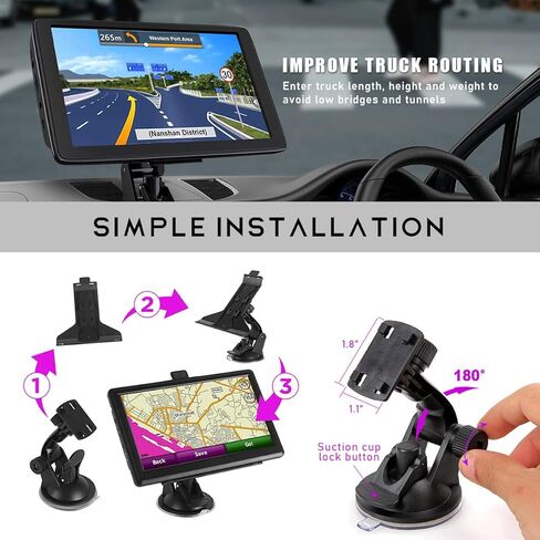 نظام ملاحة GPS للسيارة، أحدث خريطة 7 بوصة تعمل باللمس للسيارة GPS 256 ميجابايت 8 جيجابايت، توجيه صوتي ذكي لاتجاه الانعطاف، يدعم لغات متعددة، تحذير من الضوء الأحمر والسرعة، ملحقات السيارة in Kuwait