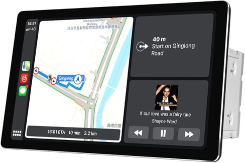 JOYING 10.1 بوصة راديو سيارة مزدوج الدين Android 10 ستيريو سيارة 6 جيجابايت + 128 جيجابايت ستيريو سيارة ملاحة 1920 × 1200 دقة فائقة النحافة شاشة تدعم Android Auto/Carlink/Bluetooth 5.1/DVR/OBD2/كاميرا احتياطية in Kuwait