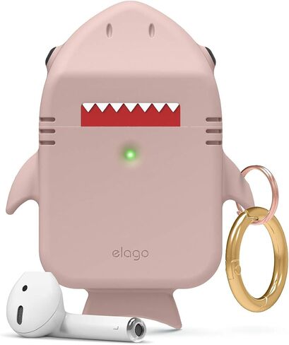 elago Shark AirPods Case Cover Compatible with Apple AirPods Case - Cute 3D Design AirPods Case Cover with Keychain for Apple AirPods 2, 1 (Baby Mint) in Kuwait