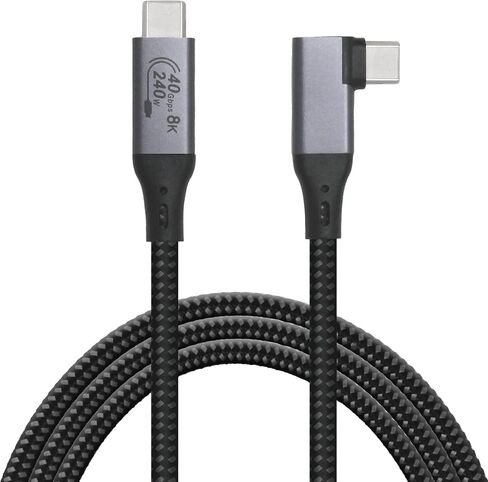 6-Foot USB4 Cable Compatible with Thunderbolt 3, Thunderbolt 4 and USB-C - Supports 8K HD Display, 40gbps Data Transfer, 240W Charging - 90-Degree Right Angle USB-C in Saudi Arabia