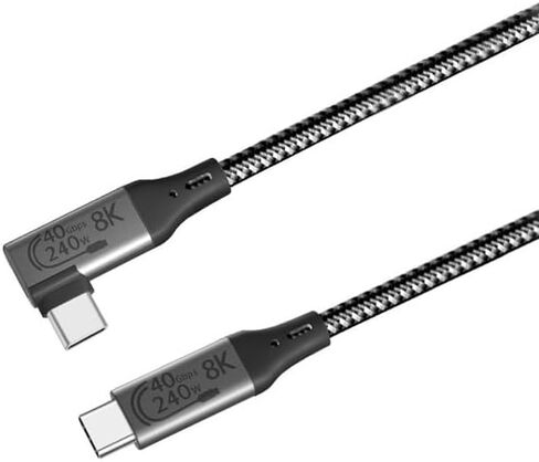 6-Foot USB4 Cable Compatible with Thunderbolt 3, Thunderbolt 4 and USB-C - Supports 8K HD Display, 40gbps Data Transfer, 240W Charging - 90-Degree Right Angle USB-C in Saudi Arabia