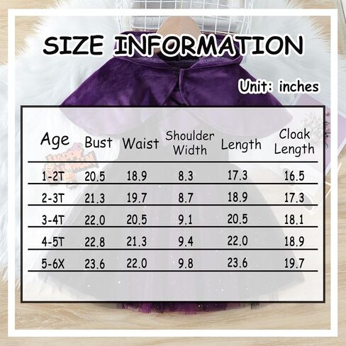 Toddler Girls Witch Halloween Tulle Dress Sets Funny Holiday 2 Pieces Hooded Cape 1-6T in Saudi Arabia