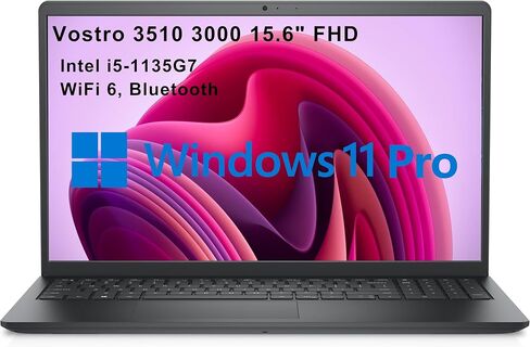 كمبيوتر محمول Dell Vostro 15 3510 3000 مقاس 15.6 بوصة FHD للأعمال، Intel i5-1135G7 (Beat i7-1065G7)، ذاكرة الوصول العشوائي DDR4 سعة 32 جيجابايت، 2 تيرابايت PCIe SSD، WiFi 6، بلوتوث، لوحة مفاتيح رقمية، أسود، Windows 11 Pro in Saudi Arabia