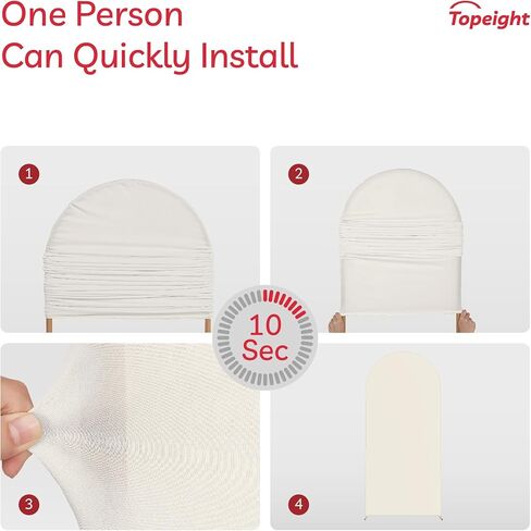 مجموعة من 2 غطاء خلفية قوس عالي المرونة ومقاوم للتجاعيد غطاء قوس من قماش سباندكس سميك غير شفاف مستدير غطاء خلفية كيارا لحفلات الزفاف وأعياد الميلاد وحفلات الهالوين 6FT، 7.2FT بيج in Kuwait