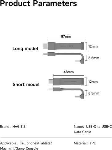 Hagibis Short USB 4 Cable, 240W Charging U-Type USB C Cable, 40Gbps Data Transfer, 8K 60Hz Video Display for iPhone 16 15 Pro Max, iPad, Thunderbolt 4/3, Hub, External SSD (UC4MC-6cm) in Saudi Arabia