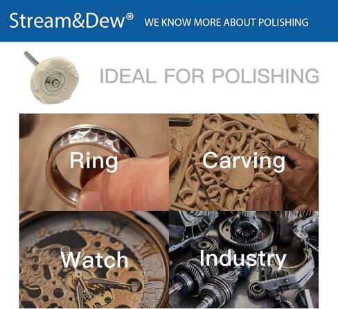 10 قطع من عجلات تلميع الجلد الأبيض من Stream&Dew لـ Dremel - عجلة تلميع فضية أو مجموعة تلميع الساعة - مجموعة تلميع المجوهرات in Kuwait