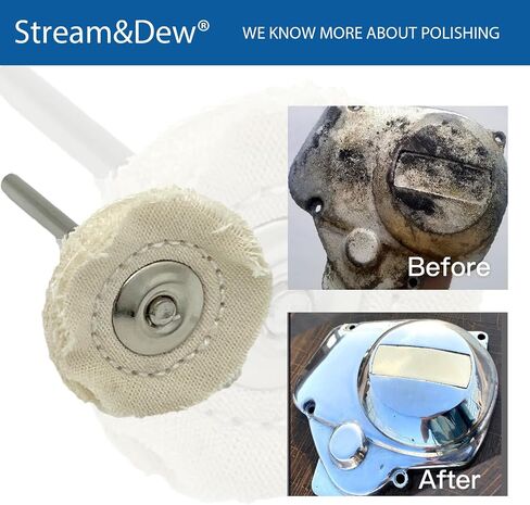 10 قطع من عجلات تلميع الجلد الأبيض من Stream&Dew لـ Dremel - عجلة تلميع فضية أو مجموعة تلميع الساعة - مجموعة تلميع المجوهرات in Kuwait