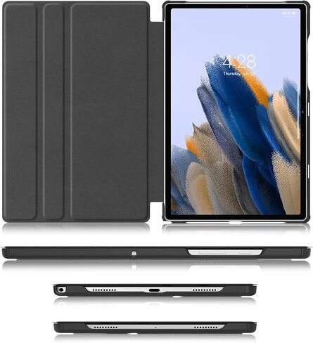 Soke Galaxy Tab A8 Case 10.5 Inch 2022, Shockproof Stand Folio Case, Multi- Viewing Angles, Hard PC Back Cover for Samsung Galaxy Tab A8 Tablet [SM-X200/X205/X207], Black in Saudi Arabia