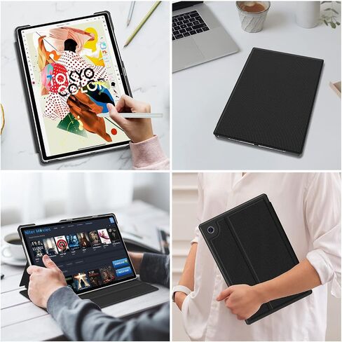 Soke Galaxy Tab A8 Case 10.5 Inch 2022, Shockproof Stand Folio Case, Multi- Viewing Angles, Hard PC Back Cover for Samsung Galaxy Tab A8 Tablet [SM-X200/X205/X207], Black in Saudi Arabia