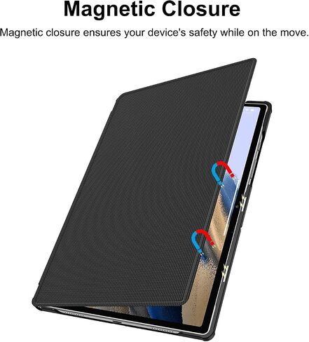 Soke Galaxy Tab A8 Case 10.5 Inch 2022, Shockproof Stand Folio Case, Multi- Viewing Angles, Hard PC Back Cover for Samsung Galaxy Tab A8 Tablet [SM-X200/X205/X207], Black in Saudi Arabia