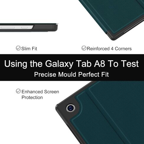حافظة Soke Galaxy Tab A8 مقاس 10.5 بوصة 2022، حافظة قابلة للطي مقاومة للصدمات، زوايا رؤية متعددة، غطاء خلفي صلب من البولي كربونات لجهاز Samsung Galaxy Tab A8 Tablet [SM-X200/X205/X207]، أسود in Kuwait
