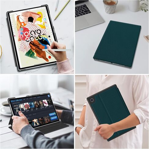 حافظة Soke Galaxy Tab A8 مقاس 10.5 بوصة 2022، حافظة قابلة للطي مقاومة للصدمات، زوايا رؤية متعددة، غطاء خلفي صلب من البولي كربونات لجهاز Samsung Galaxy Tab A8 Tablet [SM-X200/X205/X207]، أسود in Kuwait