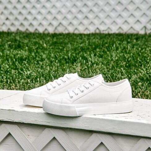 JustFab First-Timer Womens Sneakers - Women's Fashion Sneakers, Low Top, Walking Shoes Women, Comfortable Work Shoes for Women - Casual Sneakers for Women in Saudi Arabia