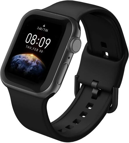 سوار سيليكون رياضي لسلسلة iWatch Bands 9 8 7 6 5 4 3 2 1 SE Ultra، للنساء والرجال، سوار مقاوم للماء متوافق مع سوار ساعة Apple 38 مم 40 مم 41 مم 42 مم 44 مم 45 مم 49 مم in Kuwait