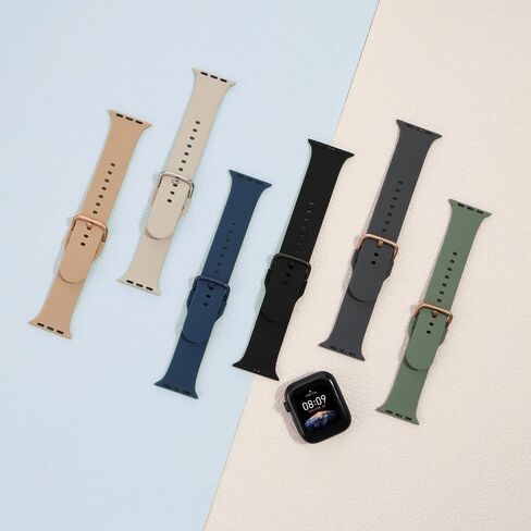 سوار سيليكون رياضي لسلسلة iWatch Bands 9 8 7 6 5 4 3 2 1 SE Ultra، للنساء والرجال، سوار مقاوم للماء متوافق مع سوار ساعة Apple 38 مم 40 مم 41 مم 42 مم 44 مم 45 مم 49 مم in Kuwait