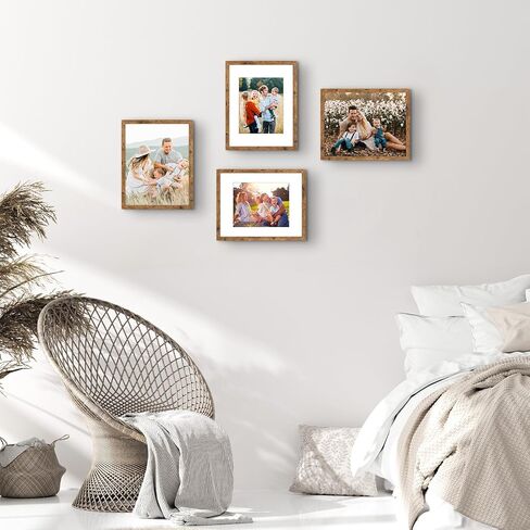 Space Art Deco، إطار صورة مقاس 11 × 14 مقاس 8 × 10 مع حصيرة أو 11 × 14 بدون حصيرة - إطار صور خشبي مصمم مع زجاج شبكي - إطارات صور مثبتة على الحائط لعرض الحائط أو سطح الطاولة، مجموعة من 4 قطع in Kuwait
