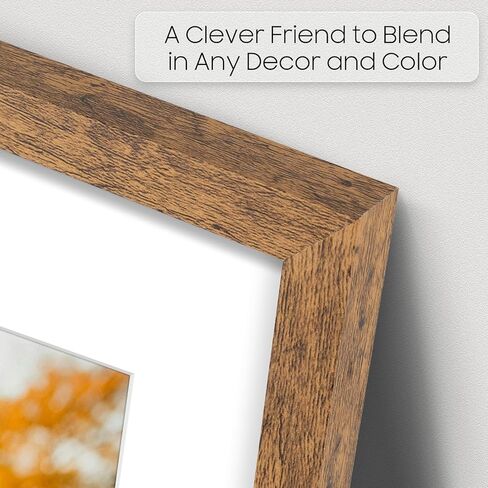 Space Art Deco 9x12 Picture Frame for 6x8 with Mat or 9x12 without Mat - Engineered Wood Photo Frame with Plexiglass - Wall Mounting Photo Frames for Wall or Tabletop Display - Set of 4 in Kuwait