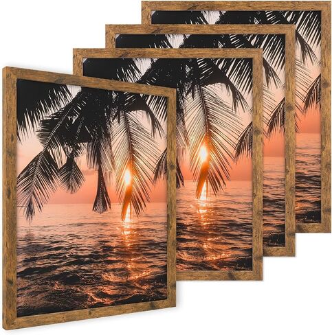 Space Art Deco، إطار صورة مقاس 11 × 14 مقاس 8 × 10 مع حصيرة أو 11 × 14 بدون حصيرة - إطار صور خشبي مصمم مع زجاج شبكي - إطارات صور مثبتة على الحائط لعرض الحائط أو سطح الطاولة، مجموعة من 4 قطع in Kuwait