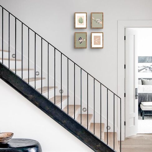 Space Art Deco 9x12 Picture Frame for 6x8 with Mat or 9x12 without Mat - Engineered Wood Photo Frame with Plexiglass - Wall Mounting Photo Frames for Wall or Tabletop Display - Set of 4 in Kuwait