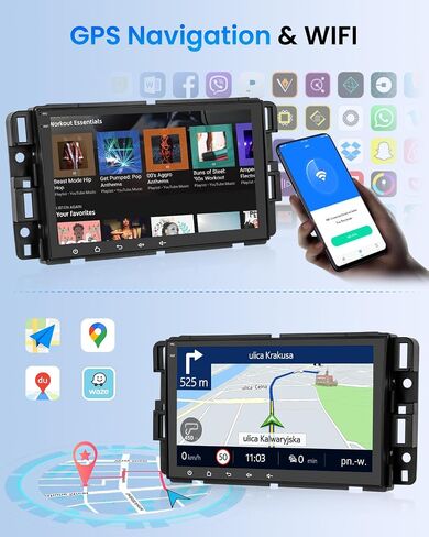 Car Radio for GMC Sierra Yukon Chevrolet Buick Chevy Silverado, Rimoody Android 13 Car Stereo CarPlay Android Auto 8 inch Touch Screen GPS WiFi SWC Bluetooth FM/RDS HiFi+ AHD Backup Camera in Saudi Arabia