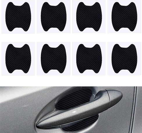 Car Door Handle Protector, 8PCS Car Handle Protector, Carbon Fiber Sticker Avoiding Scratches, Auto Accessories Universal for Most Door Handles in Saudi Arabia