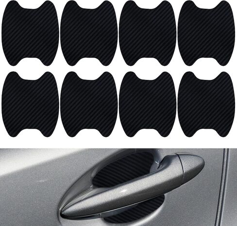 Car Door Handle Protector, 8PCS Car Handle Protector, Carbon Fiber Sticker Avoiding Scratches, Auto Accessories Universal for Most Door Handles in Saudi Arabia