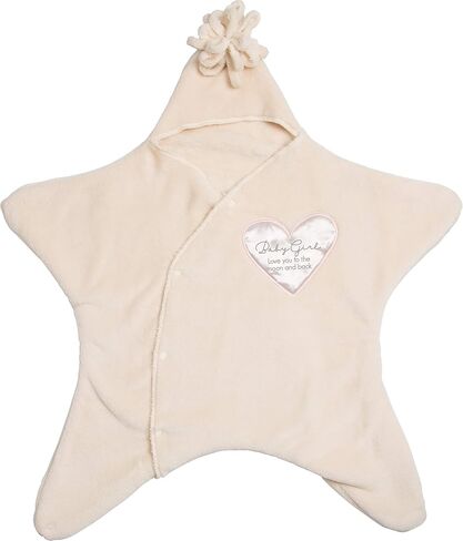 Pavilion Gift Company Baby Girl 26" x 28" Star Comfort Snuggler, Beige, White in Saudi Arabia