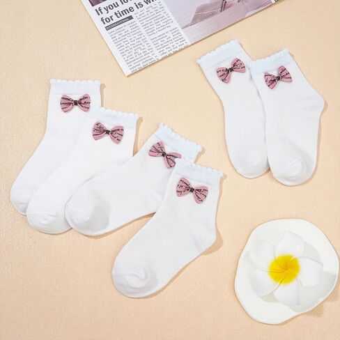 Durio Baby Socks Girls Ruffle Socks Soft Toddler Girl Socks Cute Frilly Dress Lace Socks for Toddler Girls Kids in Saudi Arabia