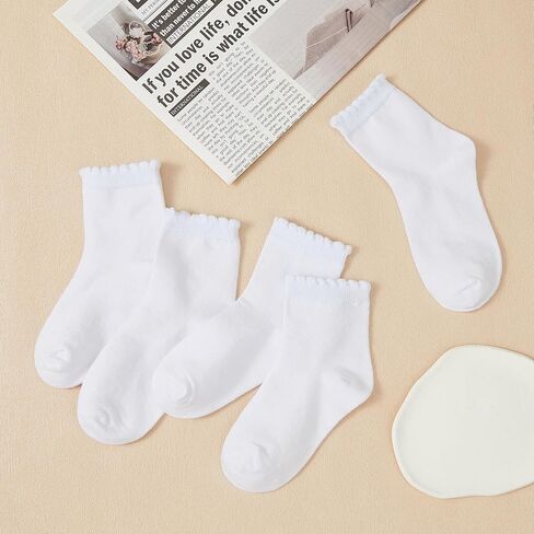 Durio Baby Socks Girls Ruffle Socks Soft Toddler Girl Socks Cute Frilly Dress Lace Socks for Toddler Girls Kids in Saudi Arabia