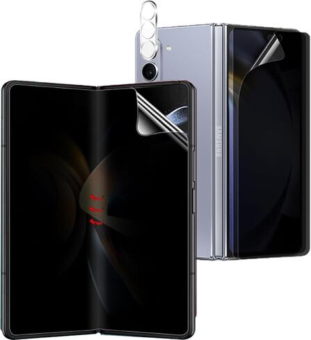 2+1 حزمة واقي شاشة للخصوصية مصمم لهاتف Samsung Galaxy Z Fold 6، مضاد للزقزقة، قطعة واحدة من الخارج + قطعة واحدة من الداخل، طبقة ناعمة + قطعة واحدة من واقي العدسات الشفاف الناعم in Kuwait