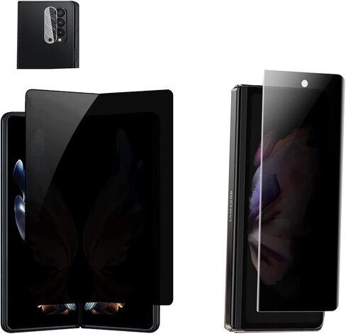 2+1 حزمة واقي شاشة للخصوصية مصمم لهاتف Samsung Galaxy Z Fold 6، مضاد للزقزقة، قطعة واحدة من الخارج + قطعة واحدة من الداخل، طبقة ناعمة + قطعة واحدة من واقي العدسات الشفاف الناعم in Kuwait