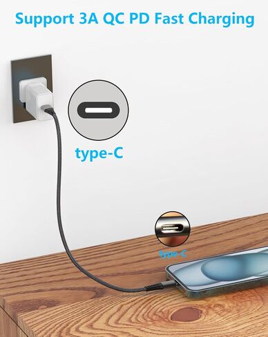 [معتمد من Apple MFi] شاحن iPhone 15 قصير شحن سريع، 8 بوصات 5 كابل USB إلى نوع C، كابلات شحن سريعة لهاتف iPhone، سلك نقل مزامنة بيانات عالي السرعة لهاتف iPhone 15 Pro Max/iPad/Airpods in Kuwait