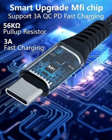 [معتمد من Apple MFi] شاحن iPhone 15 قصير شحن سريع، 8 بوصات 5 كابل USB إلى نوع C، كابلات شحن سريعة لهاتف iPhone، سلك نقل مزامنة بيانات عالي السرعة لهاتف iPhone 15 Pro Max/iPad/Airpods in Kuwait
