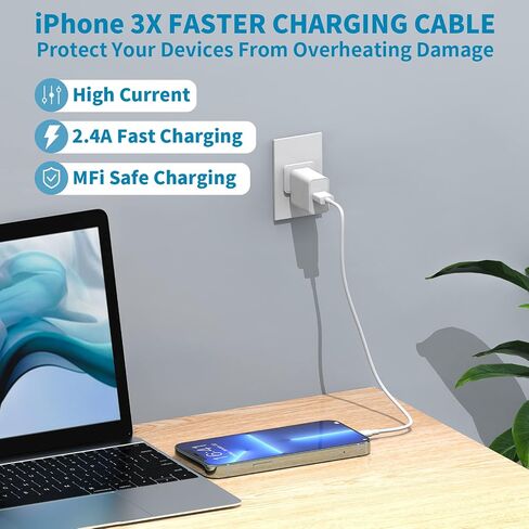 [معتمد من Apple MFi] شاحن iPhone 15 قصير شحن سريع، 8 بوصات 5 كابل USB إلى نوع C، كابلات شحن سريعة لهاتف iPhone، سلك نقل مزامنة بيانات عالي السرعة لهاتف iPhone 15 Pro Max/iPad/Airpods in Kuwait