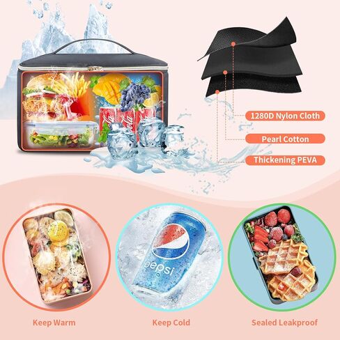 BERTASCHE Lunch Backpack for Women, 15.6 Inch Laptop Backpack with Insulated Cooler Lunch box, Nurse Backpack for Teacher Work Travel College Picnic, Black in Kuwait