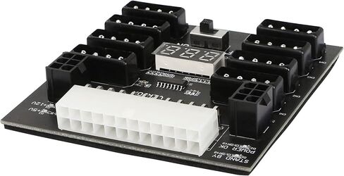 CERRXIAN محول التيار الكهربائي المتعدد ATX 24 دبوس إلى 8 × موليكس 4Pin و 2 × 6Pin لوحة الطاقة لبطاقة الرسومات in Saudi Arabia