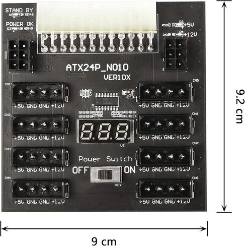 CERRXIAN محول التيار الكهربائي المتعدد ATX 24 دبوس إلى 8 × موليكس 4Pin و 2 × 6Pin لوحة الطاقة لبطاقة الرسومات in Saudi Arabia