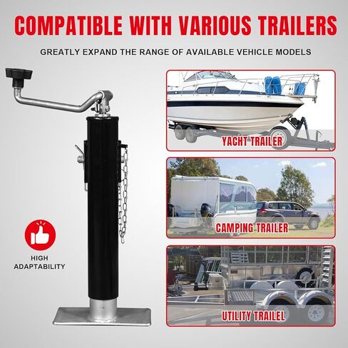 BIG RED ATR39002R-1 Torin Boat Trailer Jack with Dual Wheel: Heavy Duty Swing-Back Bolt-On Trailer Jack, 3/4 Ton (1,500 lb.) Capacity in Kuwait