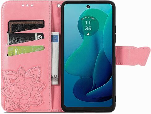 Wallet Case for Moto G Stylus 5G 2024 Case Crystal Glitter Bling with Card Holder Stand Leather Flip Phone Case Diamond Butterfly Protective Case for Moto G Stylus 5G 2024 Crystal Pink in Saudi Arabia