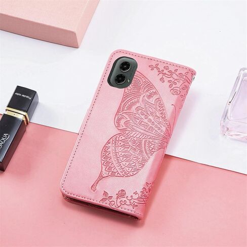 Wallet Case for Moto G Stylus 5G 2024 Case Crystal Glitter Bling with Card Holder Stand Leather Flip Phone Case Diamond Butterfly Protective Case for Moto G Stylus 5G 2024 Crystal Pink in Saudi Arabia