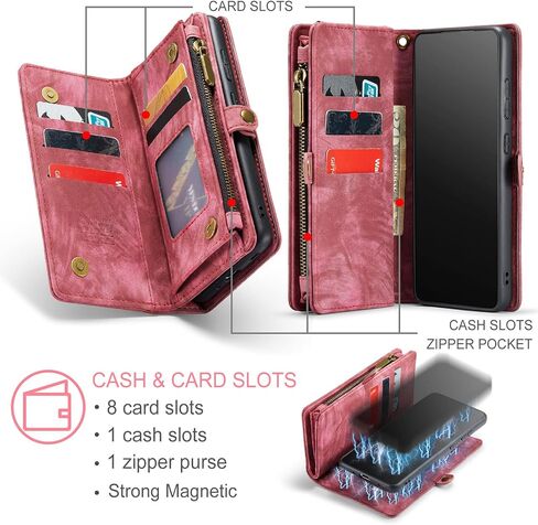 حافظة هاتف Asuwish لهاتف Samsung Galaxy S20 Glaxay S 20 5G UW 6.2 بوصة بسحاب محفظة غطاء قابل للفصل مع واقي شاشة من الزجاج المقسى وحامل بطاقات جلدي قابل للطي خلية Gaxaly 20S G5 للنساء والرجال أحمر in Saudi Arabia