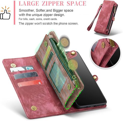 حافظة هاتف Asuwish لهاتف Samsung Galaxy S20 Glaxay S 20 5G UW 6.2 بوصة بسحاب محفظة غطاء قابل للفصل مع واقي شاشة من الزجاج المقسى وحامل بطاقات جلدي قابل للطي خلية Gaxaly 20S G5 للنساء والرجال أحمر in Saudi Arabia