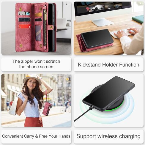 حافظة هاتف Asuwish لهاتف Samsung Galaxy S20 Glaxay S 20 5G UW 6.2 بوصة بسحاب محفظة غطاء قابل للفصل مع واقي شاشة من الزجاج المقسى وحامل بطاقات جلدي قابل للطي خلية Gaxaly 20S G5 للنساء والرجال أحمر in Saudi Arabia
