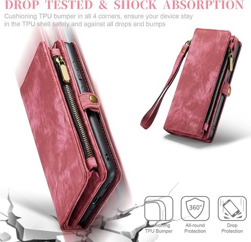 حافظة هاتف Asuwish لهاتف Samsung Galaxy S20 Glaxay S 20 5G UW 6.2 بوصة بسحاب محفظة غطاء قابل للفصل مع واقي شاشة من الزجاج المقسى وحامل بطاقات جلدي قابل للطي خلية Gaxaly 20S G5 للنساء والرجال أحمر in Saudi Arabia